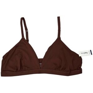 GapBody Super Stretch Triangle Bralette Brown Lightweight Adjustable Straps L
